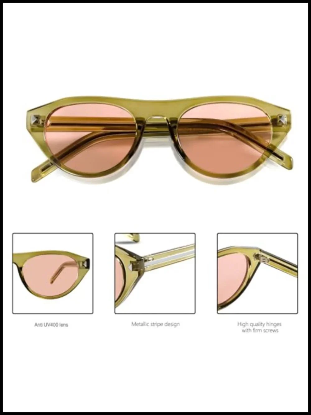 Retro Oval Sunglasses with UV400 Protection Lightweight Comfort for Women Men